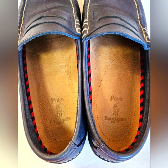Polo Ralph Lauren Blackley Penny Men's Leather Navy Blue Loafers Shoes Sz 11.5 D - Picture 7 of 10
